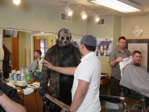 On the set of the 2009 Scare Fest commercials